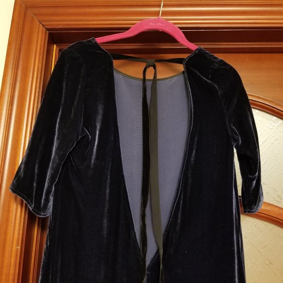 Messagerie $729 Midnight Blue Velvet Dress size 42 - Picture 11 of 11